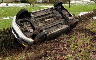 POL-MI: Pkw landet auf dem Dach