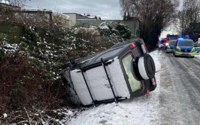 POL-ME: Alleinunfall auf Glatteis – Suzuki landet im Graben – 2601009