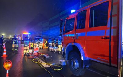 FW-E: Feuer auf Baustelle – Absturzgefahr erschwert Löschmaßnahmen