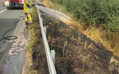 FW-BOT: Flächenbrand an der Autobahn schnell unter Kontrolle gebracht